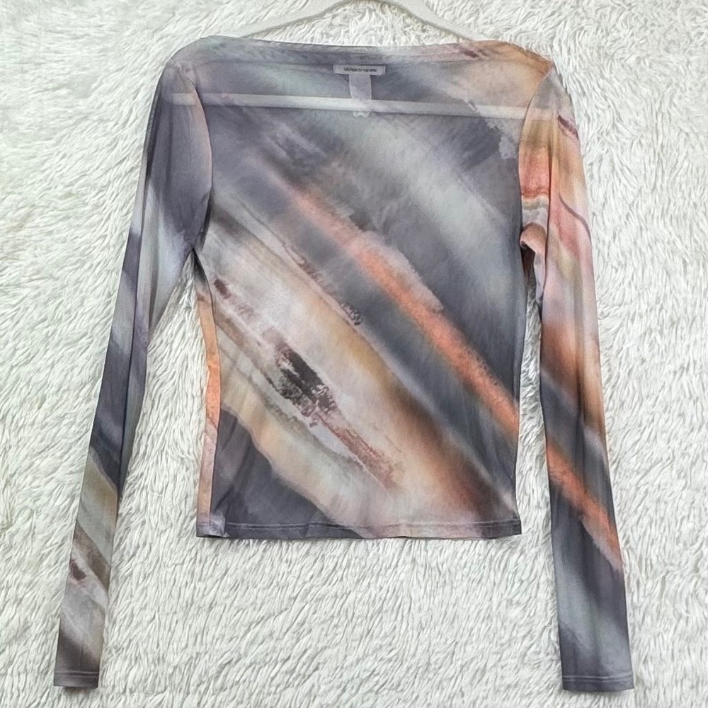 Caution to the Wind Sheer Mesh Abstract Top S/M